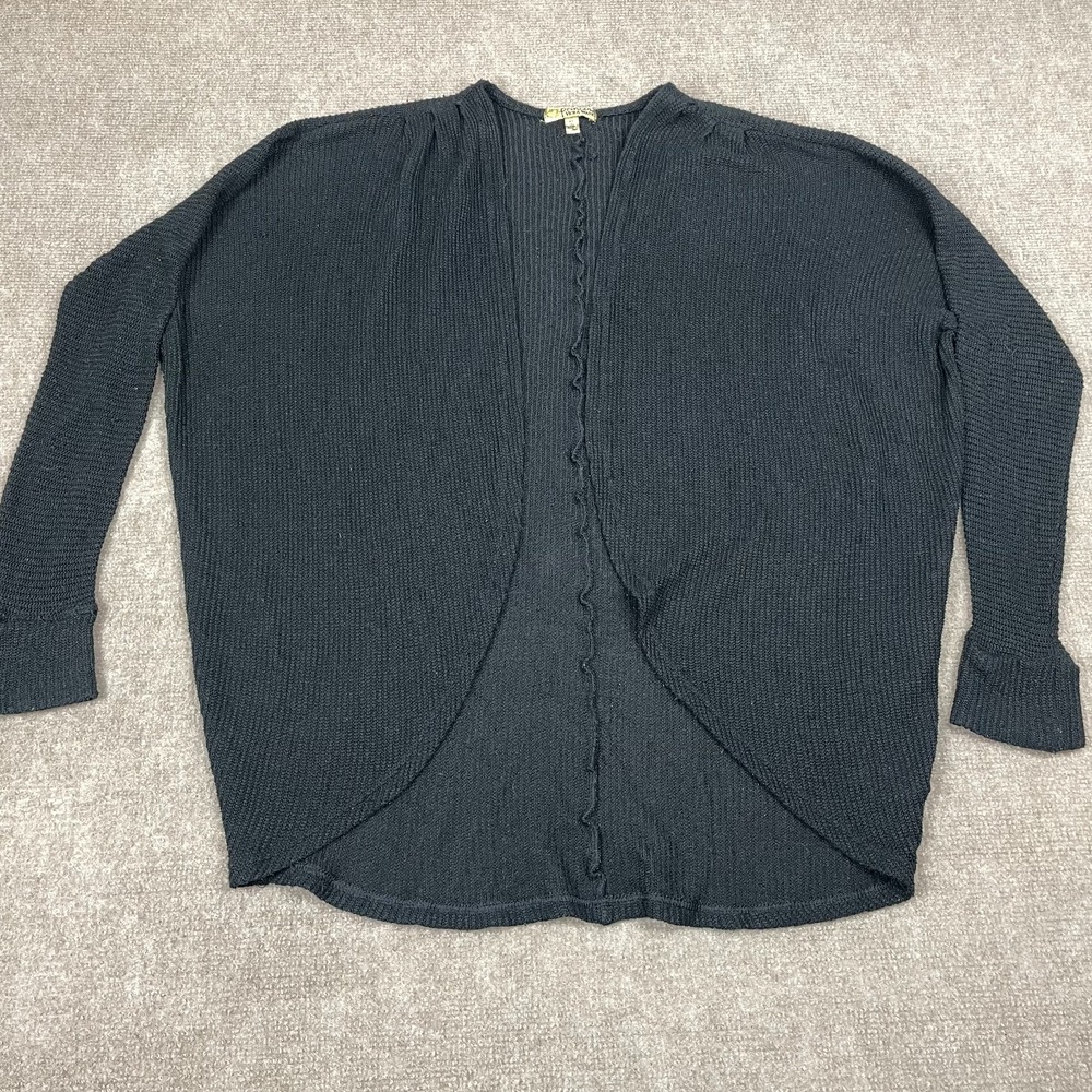Princess Vera Wang Cardigan Sweater Womens Medium Black Knit Open Front Casual